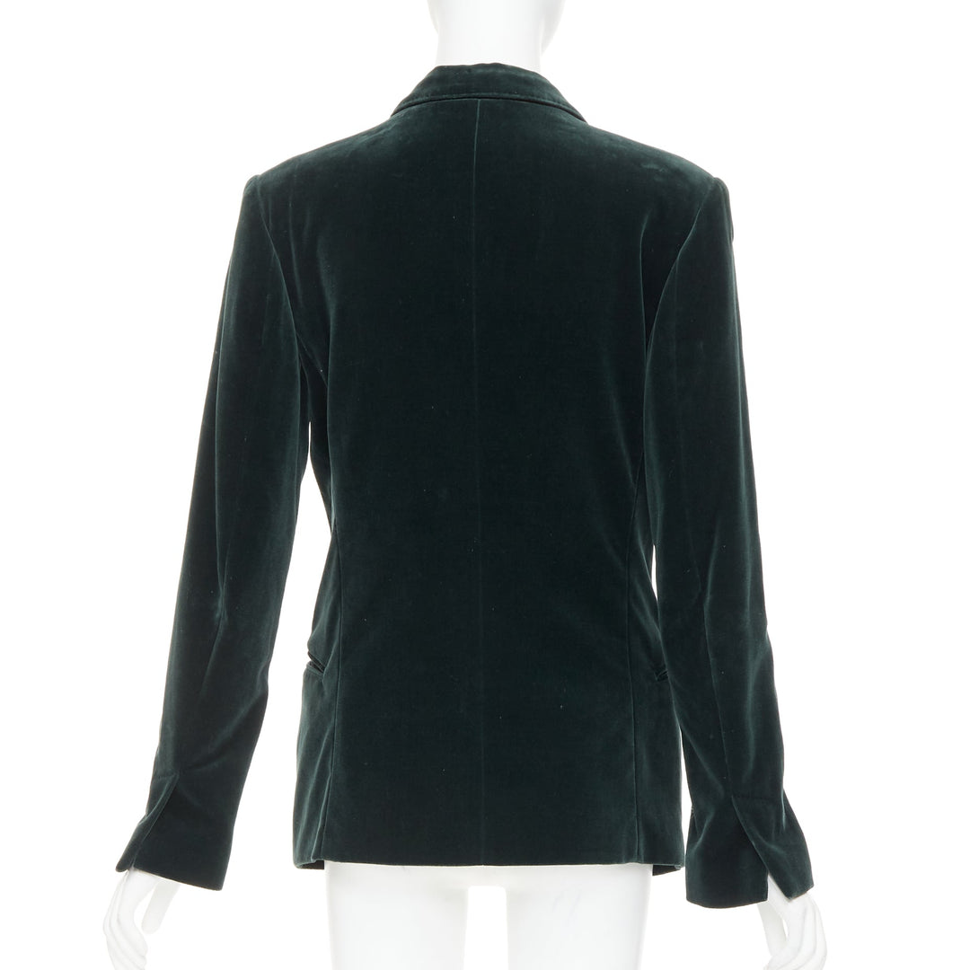 HAIDER ACKERMANN dark green velvet shawl lapel single button blazer FR44 XS