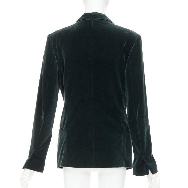 HAIDER ACKERMANN dark green velvet shawl lapel single button blazer FR44 XS