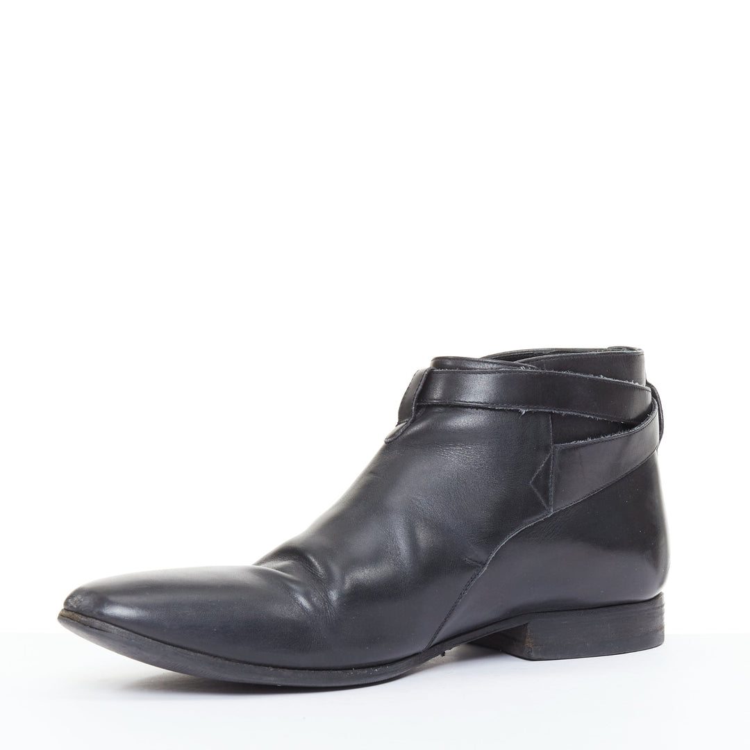 SAINT LAURENT Cropped Jodhpur 20 black leather silver buckl ankle boots EU41