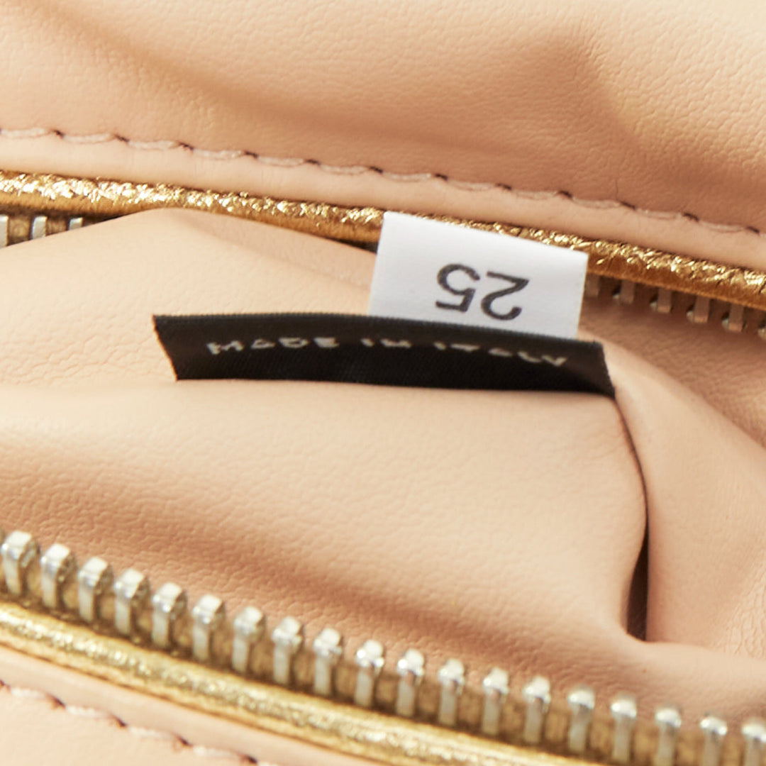 PRADA 2012 Runway hot rod metallic gold leather flame detail clutch bag