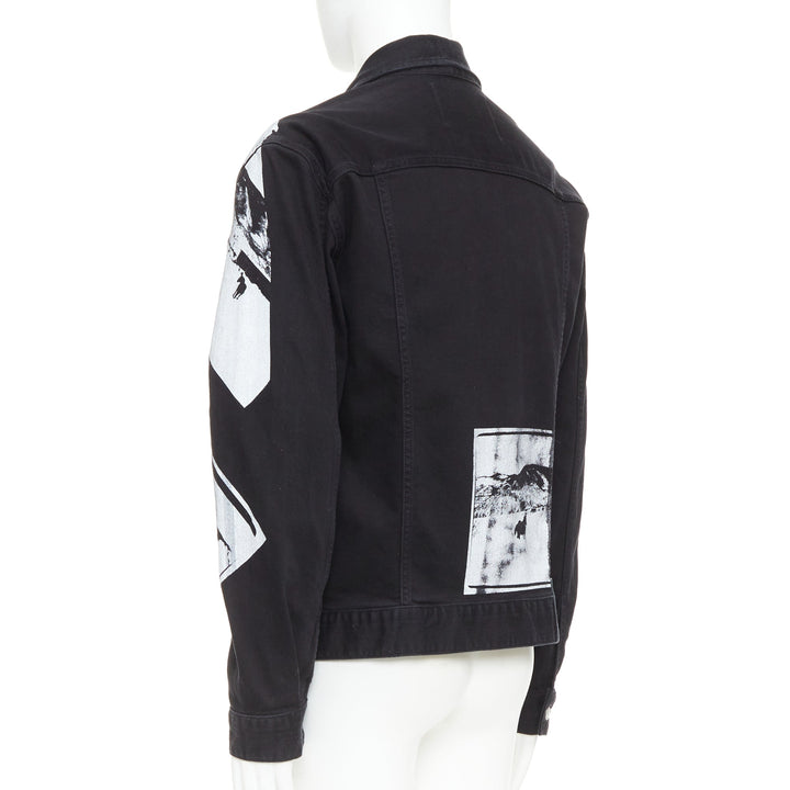 CALVIN KLEIN 205W39NYC Raf Simons Andy Warhol black pop art trucker jacket L
