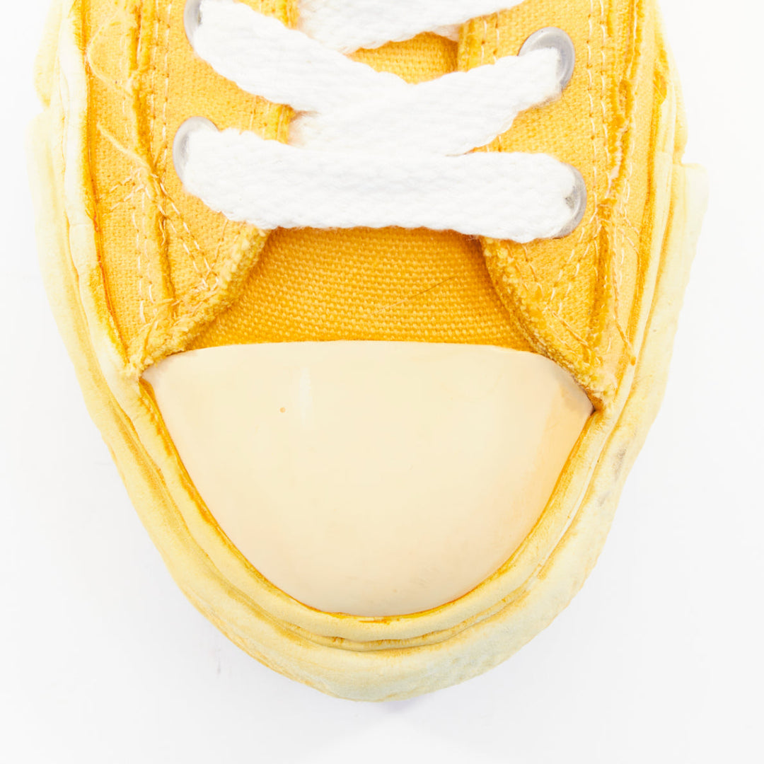 MAISON MIHARA YASUHIRO Peterson Overdyed yellow canvas melted sole sneakers EU42