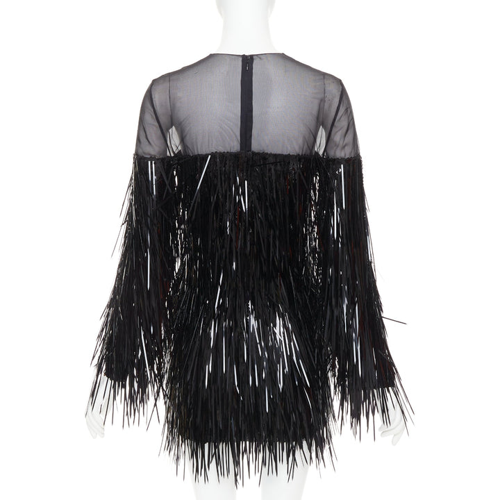 ALEXANDRE VAUTHIER COUTURE AW2022 Runway black long paillette sequin sheer dress