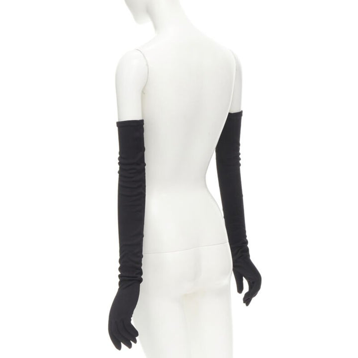 COMME DES GARCONS 1980's Vintage black velvet lined cotton opera glove