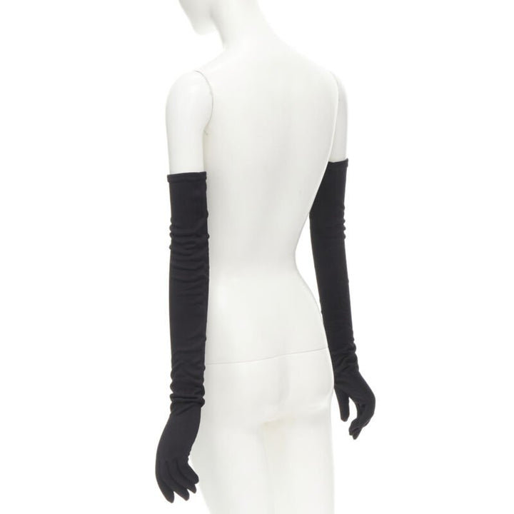 Female mannequin wearing Comme Des Garcons by Rei Kawakubo 1980s Black Cotton Women Glove in Size  | Available at JHROP