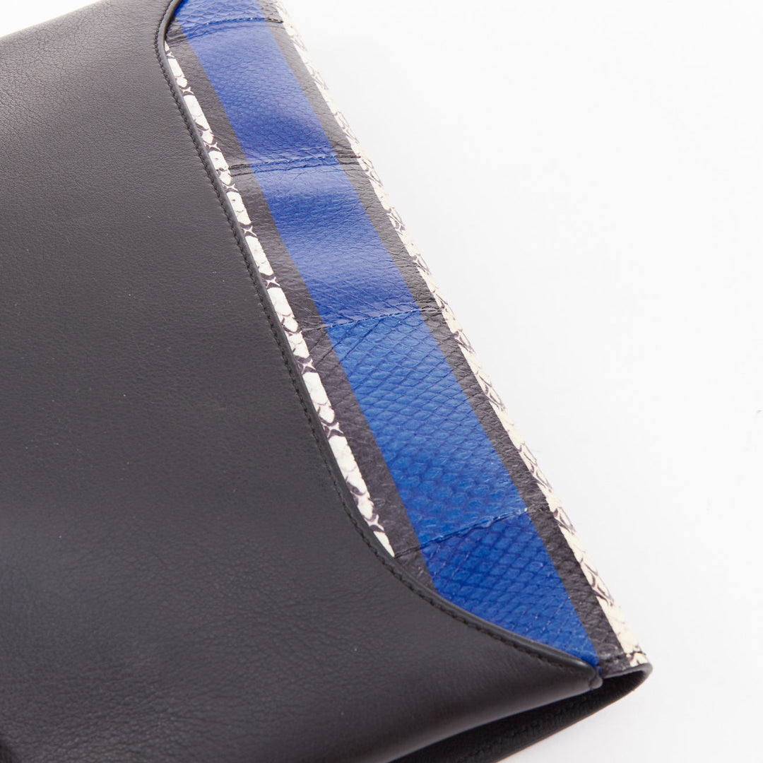 GIVENCHY Antigona Envelope blue striped elaphe scaled leather flap clutch bag