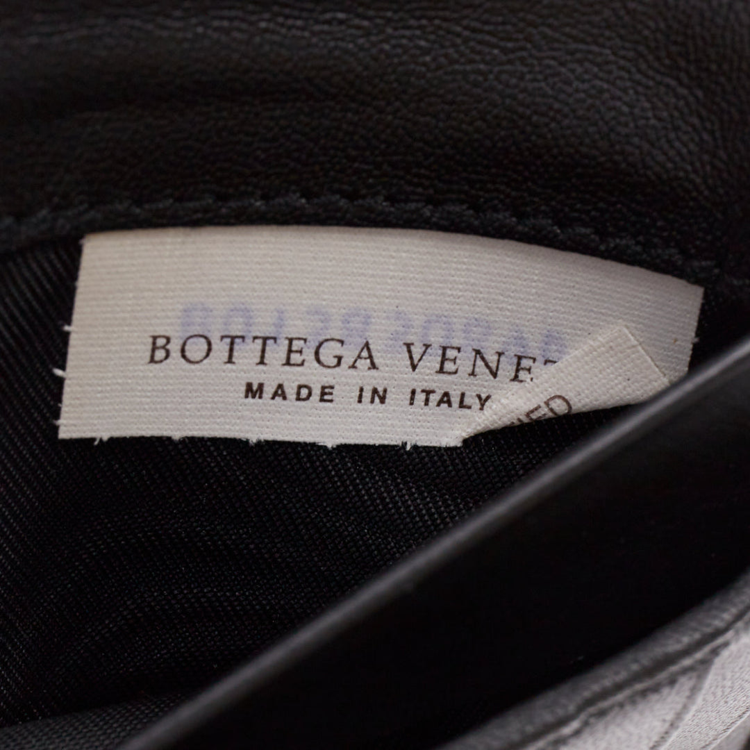 BOTTEGA VENETA black pierced stud details rectangular bifold purse wallet
