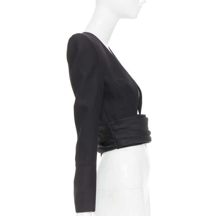 ALEXANDRE VAUTHIER COUTURE AW2020 Runway black open cummerband cropped jacket