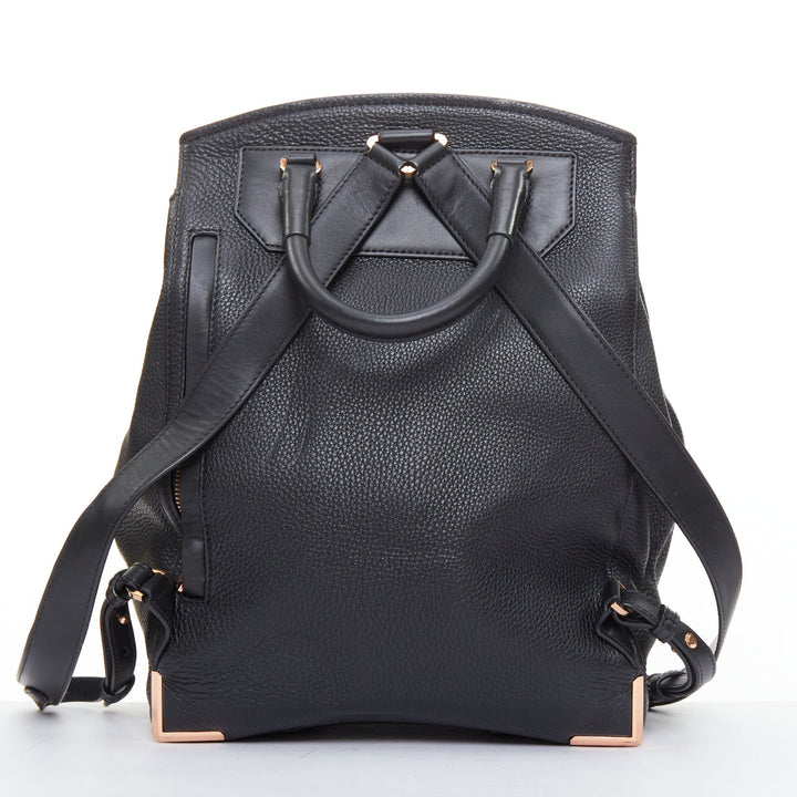 ALEXANDER WANG Prisma Skeletal black rose gold pebbled leather backpack