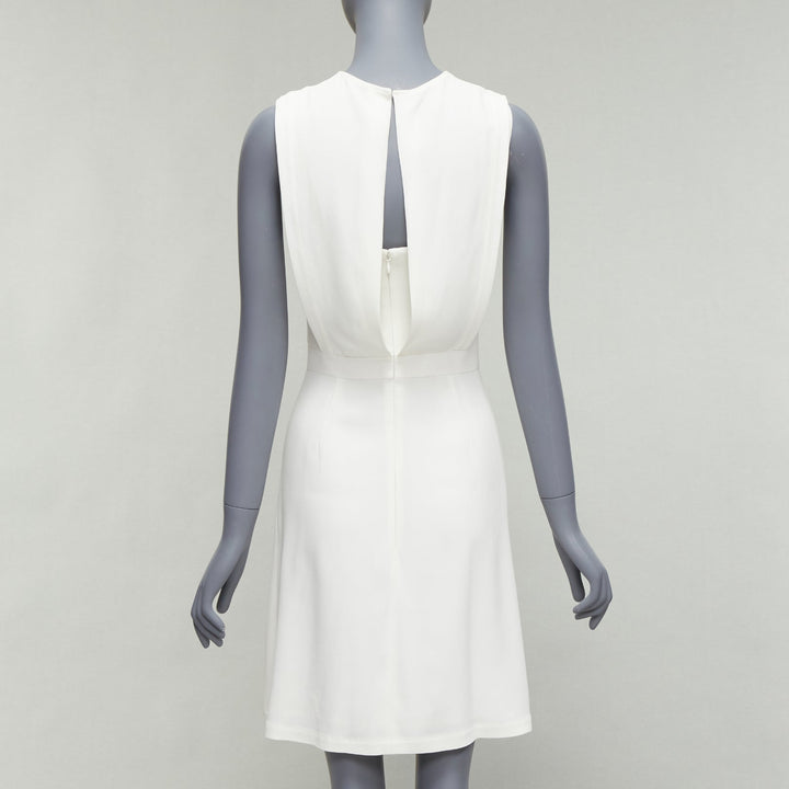 THEORY Rimlan white silky layered top A-line dress US0 XS