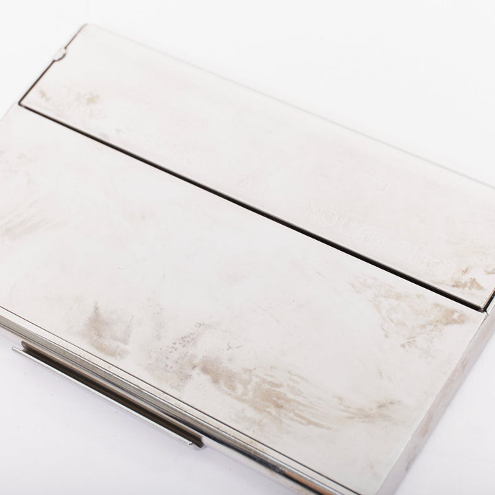 LOUIS VUITTON Porte Carte Champs Elysees silver tone metal  cut out card holder