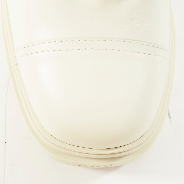 GIUSEPPE ZANOTTI Cubalibre white leather chunky block heel ankle boots EU39