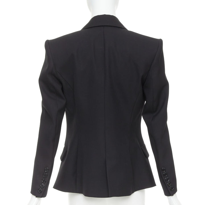 ALEXANDRE VAUTHIER COUTURE SS2021 black grain de poudre satin lapel tux jacket