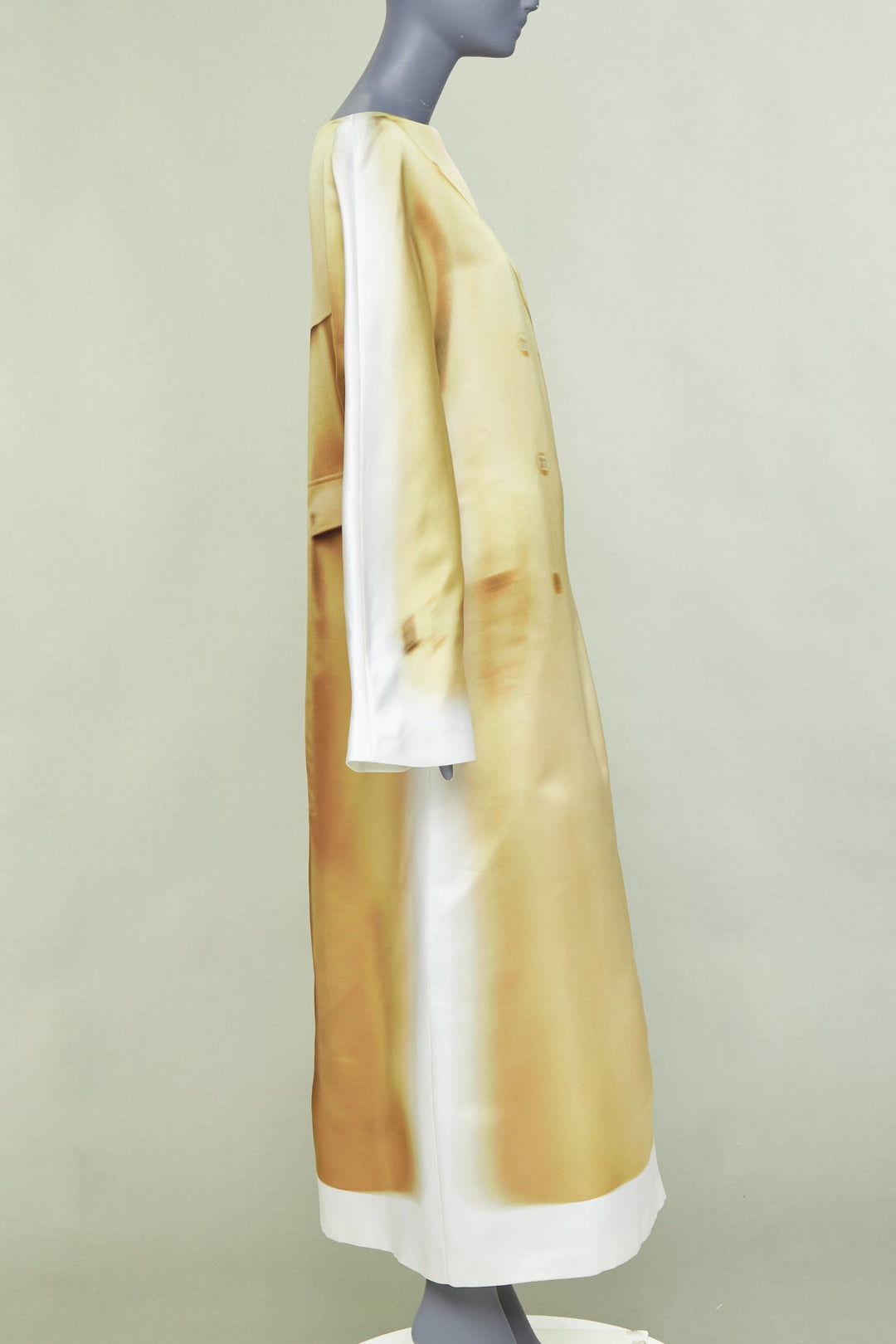 rare LOEWE JW ANDERSON 2023 Runway Trompe Loeil Blurry Trench Coat print dress