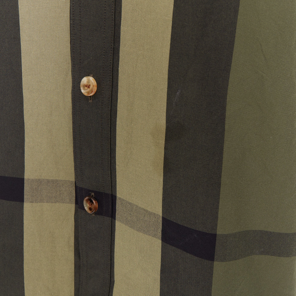 BURBERRY Travis military green black oversized vintage House Check boxy shirt M