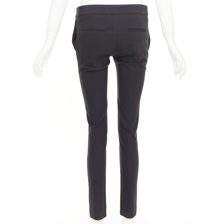 STELLA MCCARTNEY black cotton blend slash pockets cigarette trousers IT38 XS