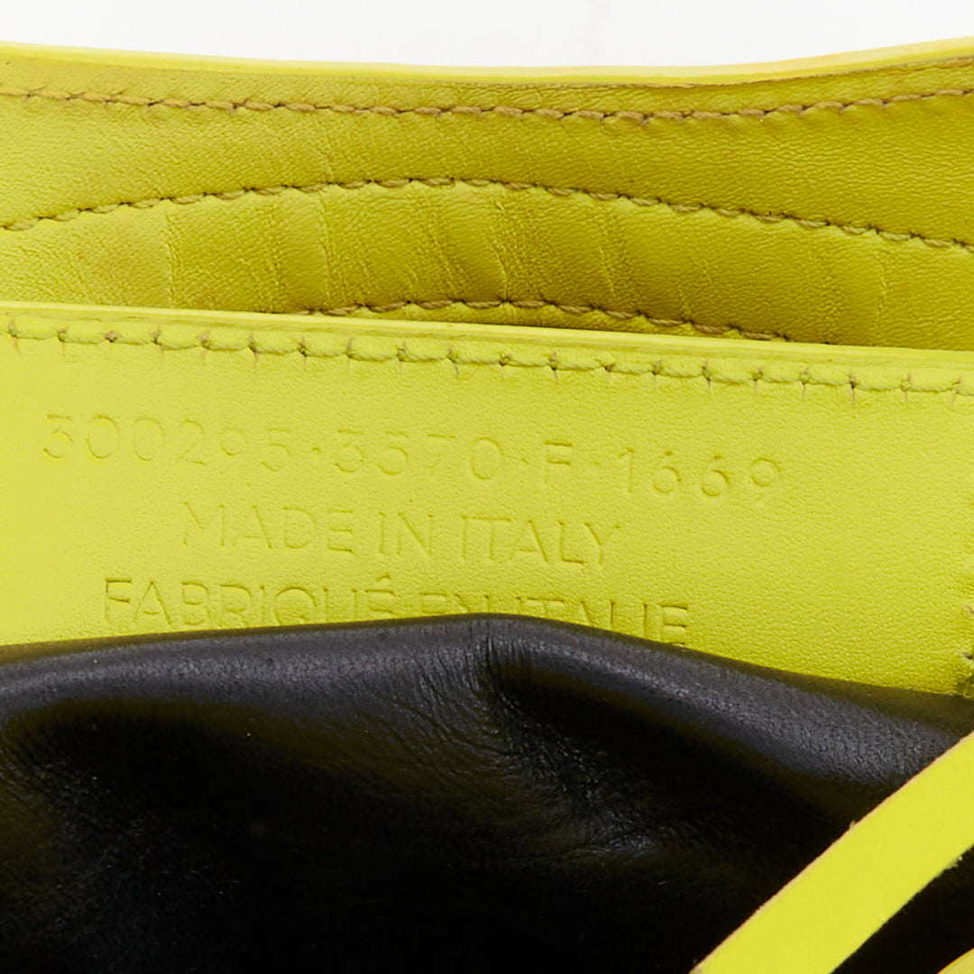 BALENCIAGA City Classic Mini neon yellow scaled leather motocross bag