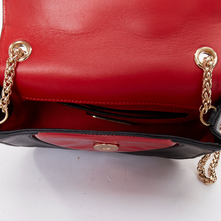 CHRISTIAN LOUBOUTIN Sweet Charity Heart black red patent mini crossbody bag