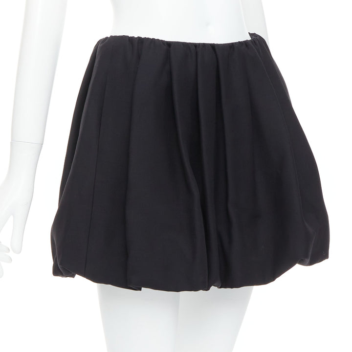 VALENTINO 2023 black crepe couture silk puff ball bubble skirt IT38 XS