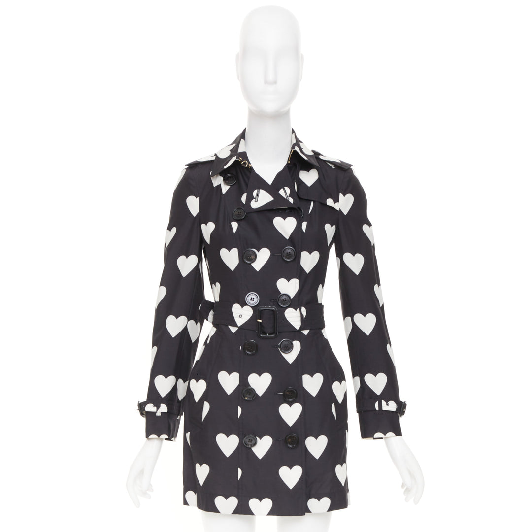 BURBERRY 2013 Runway Sandringham heart print double breasted trench jacket S