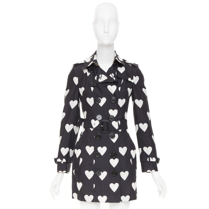 BURBERRY 2013 Runway Sandringham heart print double breasted trench jacket S