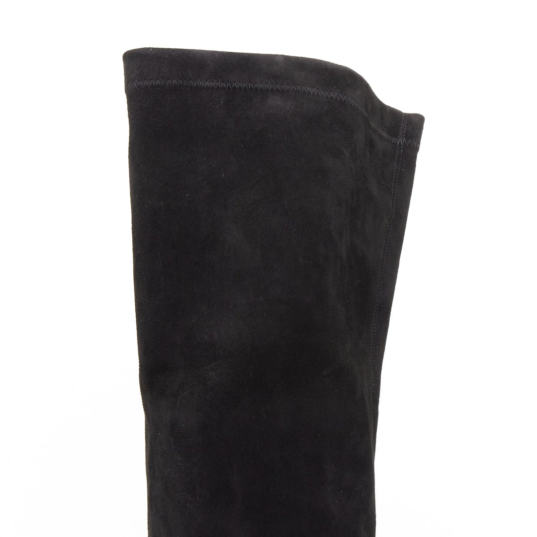 CHRISTIAN LOUBOUTIN Monicarina 160 black suede over knee platform boots EU37.5