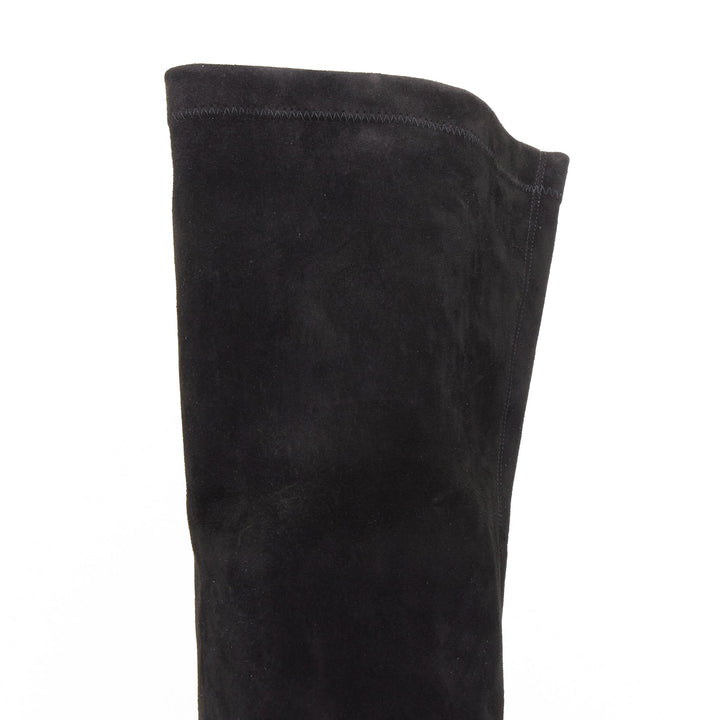 CHRISTIAN LOUBOUTIN Monicarina 160 black suede over knee platform boots EU37.5