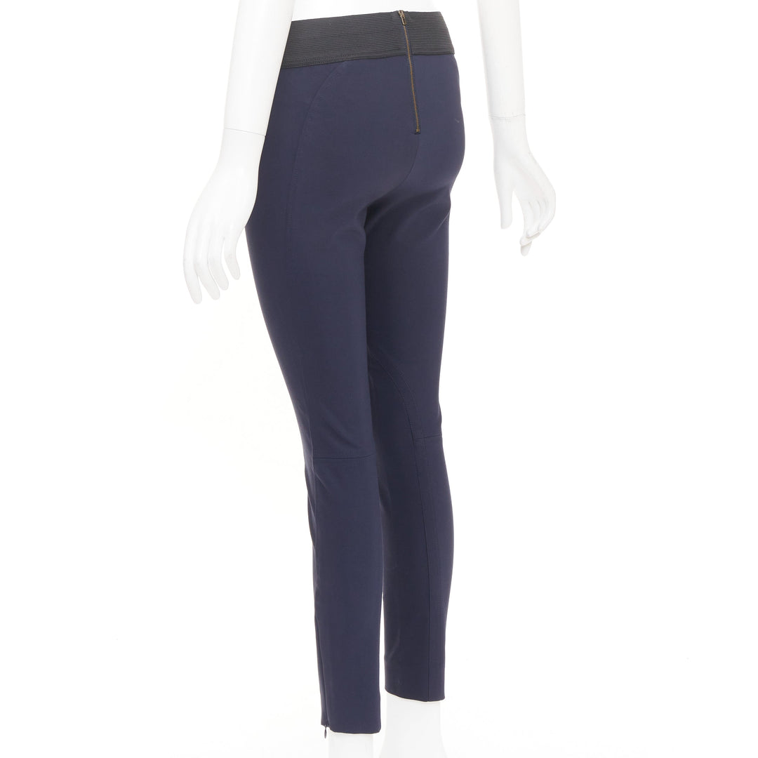 STELLA MCCARTNEY navy cotton blend elastic waist legging pants IT 38 XS