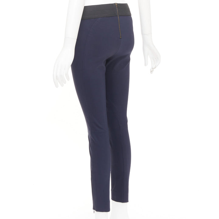 STELLA MCCARTNEY navy cotton blend elastic waist legging pants IT 38 XS