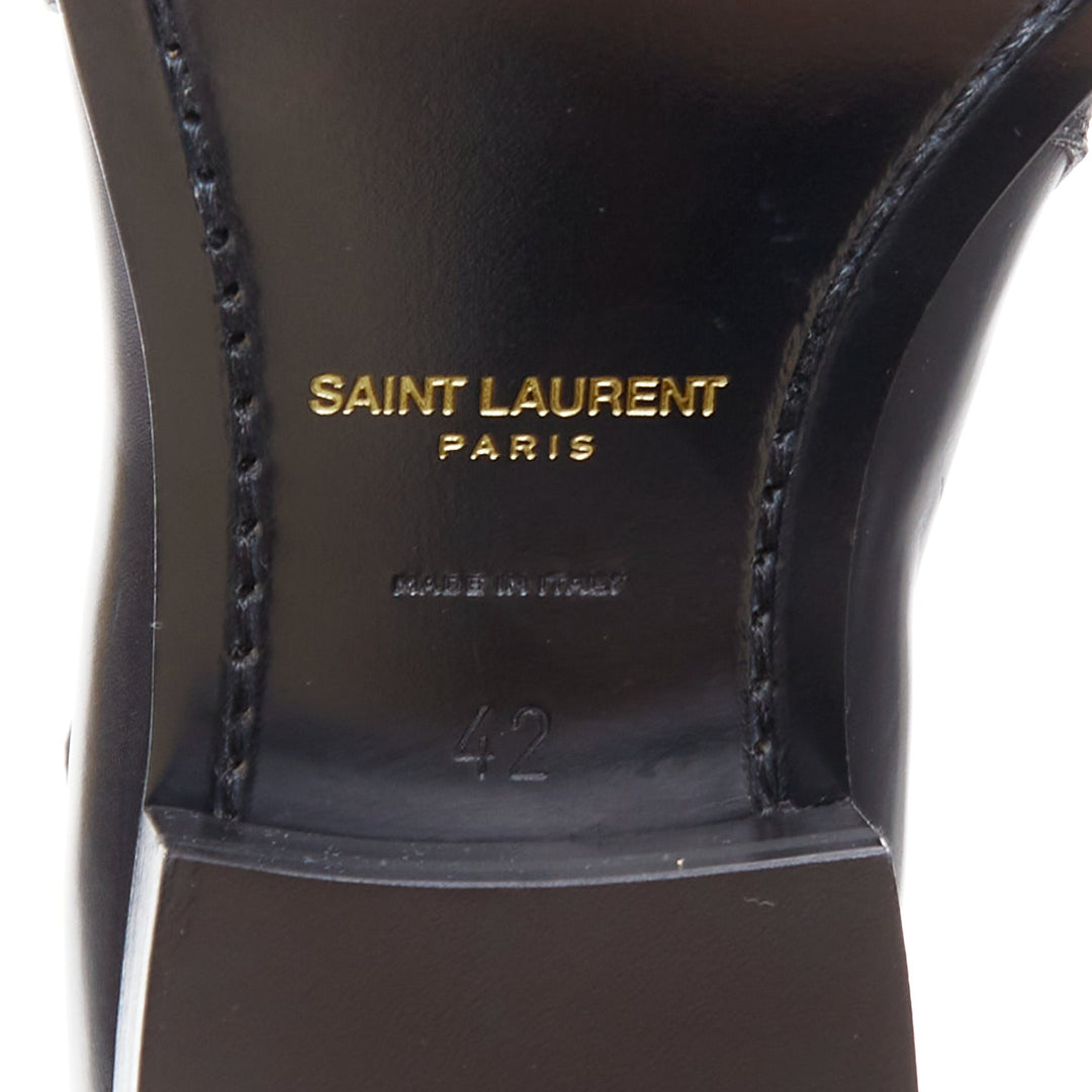 SAINT LAURENT Wyatt 30 black smooth leather jodhpur boots EU42