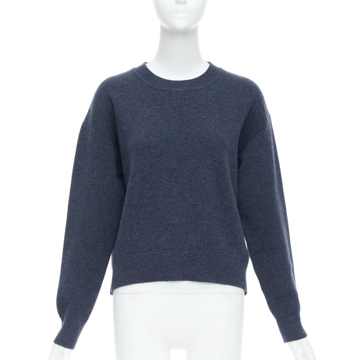 CHRISTIAN DIOR cashmere blend grey blue J'adior 8 boxy sweater FR36 S