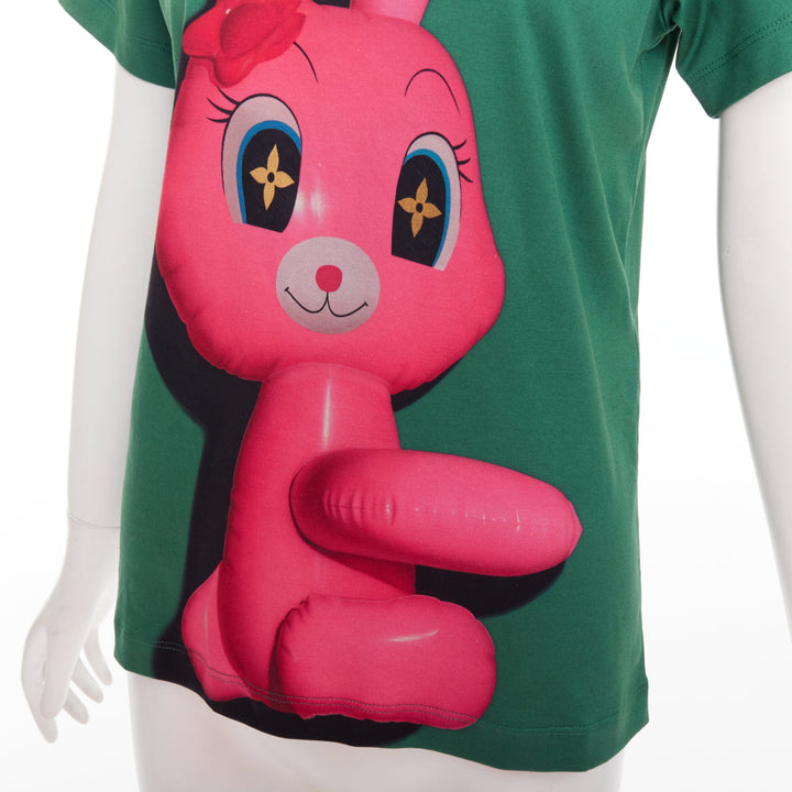 LOUIS VUITTON Sun Yitian 2024 Animogram green balloon rabbit chain tshirt XS
