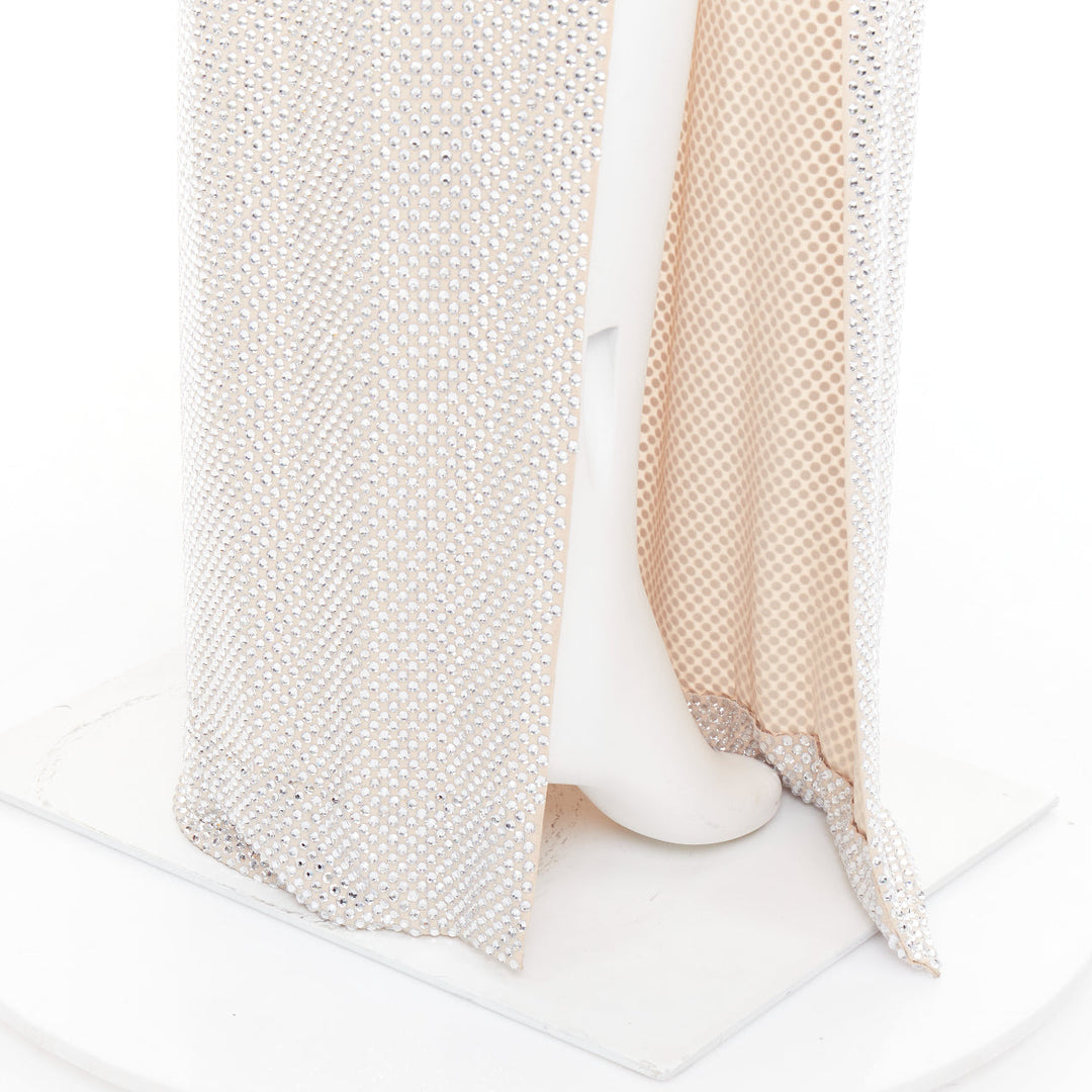 ALEXANDRE VAUTHIER Bridal ivory diamond strass crystal asymmetric batwing gown