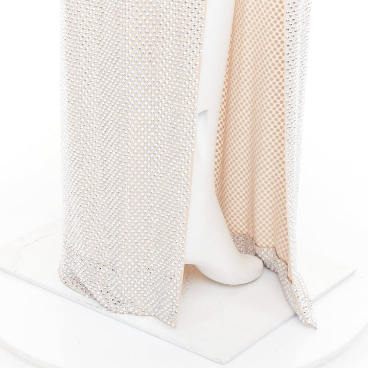 ALEXANDRE VAUTHIER Bridal ivory diamond strass crystal asymmetric batwing gown