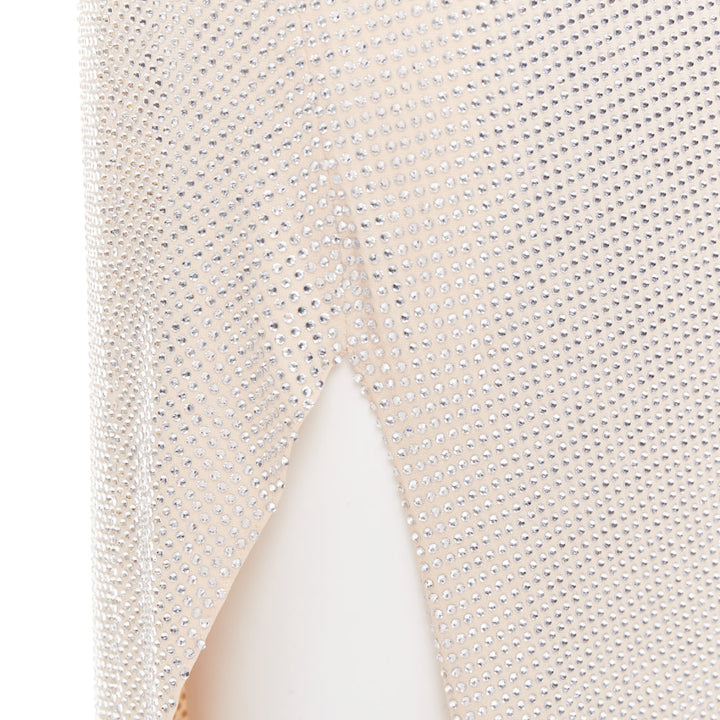 ALEXANDRE VAUTHIER Bridal ivory diamond strass crystal asymmetric draped dress