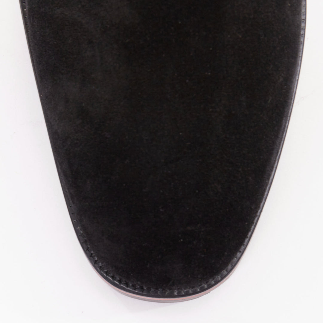 CHRISTIAN LOUBOUTIN Alpinono Flat Crosta Wax black suede lug sole boot EU43 US10