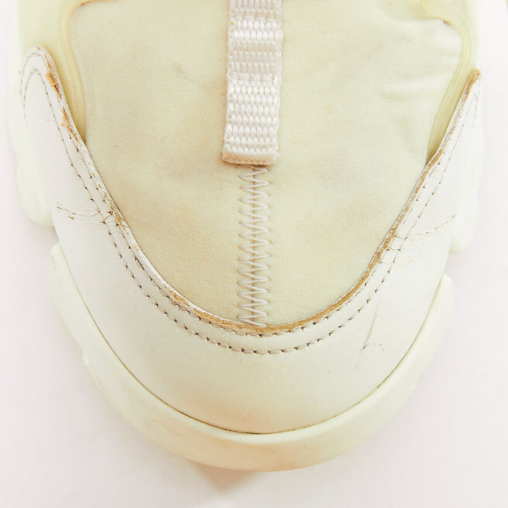 CHRISTIAN DIOR D-Connect white cream rubber layer sneakers EU38