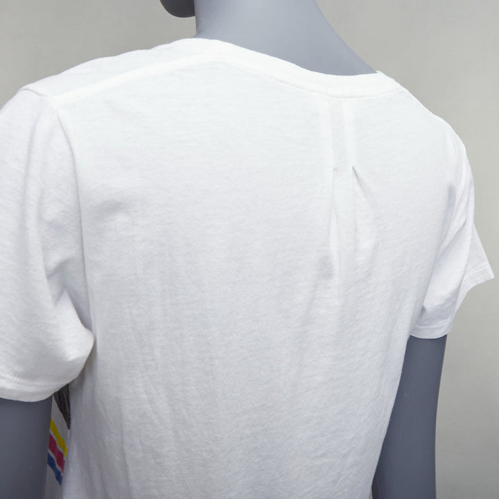 SAINT LAURENT 2016 T Rex Dino vintage washed print white tshirt XS