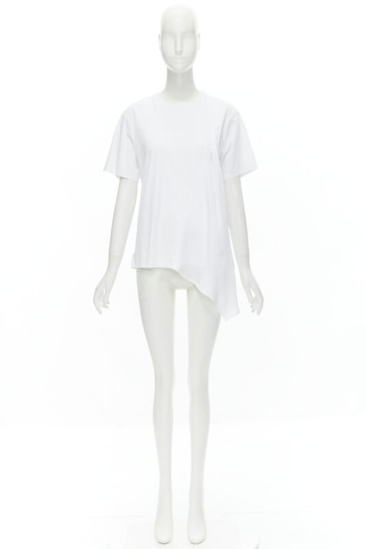 VVB VICTORIA BECKHAM 100% cotton polyester insert asymmetric t-shirt S