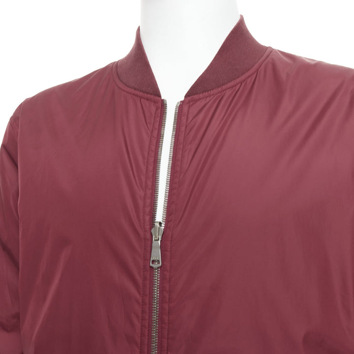 GUCCI 2015 Reversible  burgundy nylon GG monogram zip bomber IT54 XXL