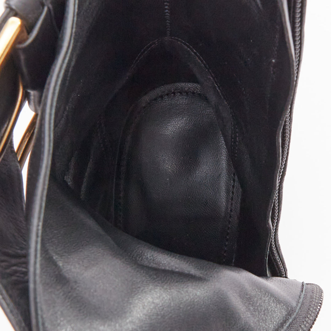 BALENCIAGA Essex 80 black leather gold buckle ankle boots EU36
