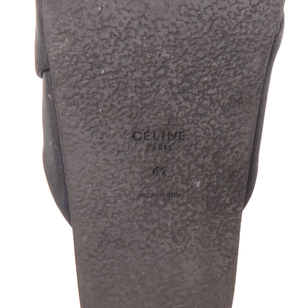 OLD CELINE 2014 Phoebe Philo Twist Boxy black grosgrain navy leather slides EU41