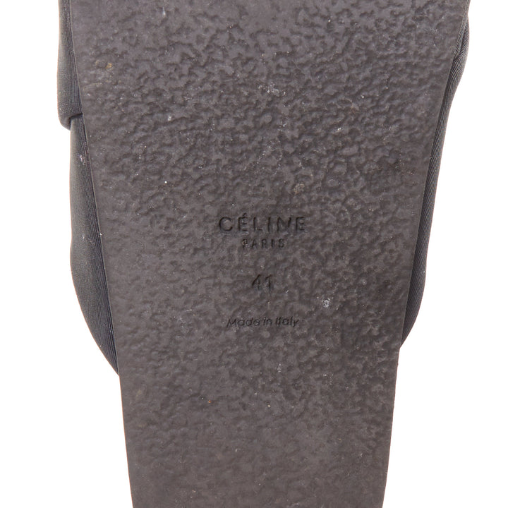 OLD CELINE 2014 Phoebe Philo Twist Boxy black grosgrain navy leather slides EU41