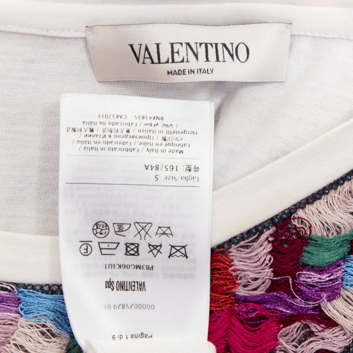 VALENTINO multicolor layered tapestry embroidered tulle blouse top S