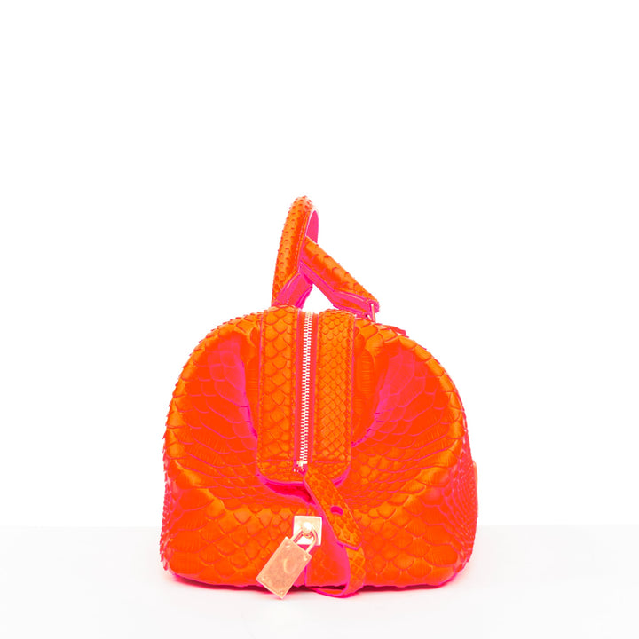 CELINE 2011 Runway Phoebe Philo I Need A Doctor neon orange matte python bag