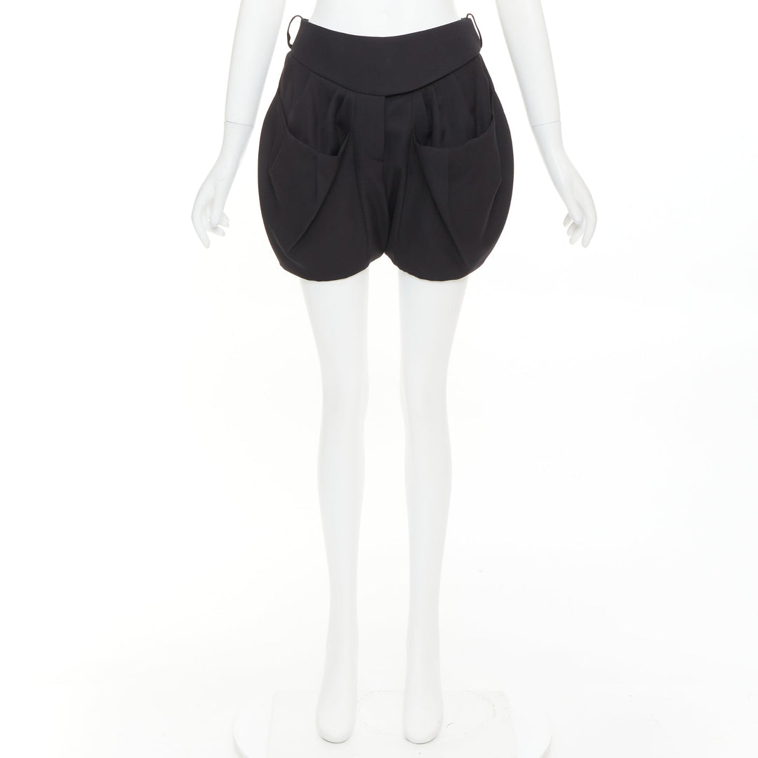 ALEXANDRE VAUTHIER COUTURE AW2019 Runway black darted pocket balloon shorts