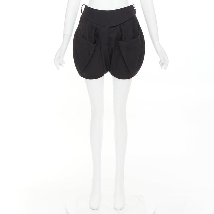 ALEXANDRE VAUTHIER COUTURE AW2019 Runway black darted pocket balloon shorts