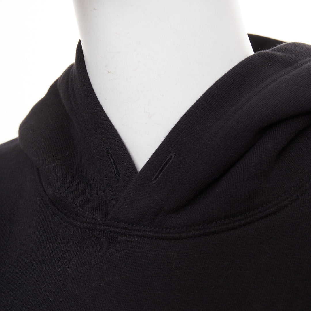 BALENCIAGA Melting Smiley Face Unifit black oversized hoodie sweatshirt XXS