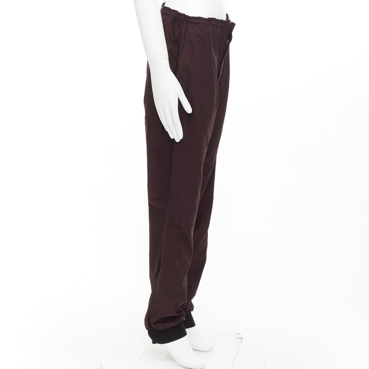 LANVIN dark purple plum drawstring waist tapered jogger pants FR46 S
