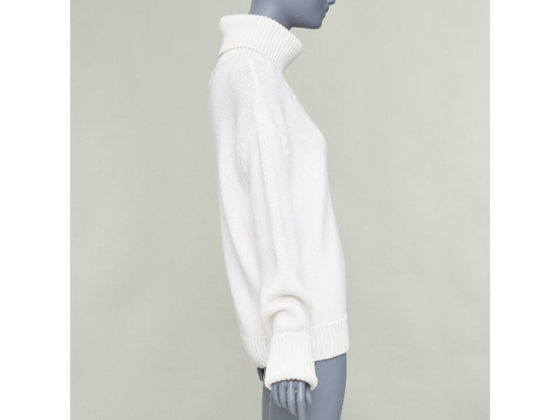 MONSE 100% wool cream deconstructed cut out turtleneck sweater XS